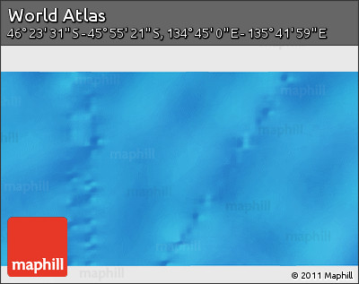 Shaded Relief 3D Map of the Area around 46° 9' 26" S, 135° 13' 29" E