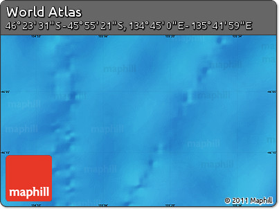 Physical Map of the Area around 46° 9' 26" S, 135° 13' 29" E