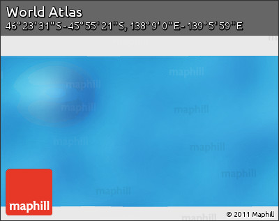 Physical 3D Map of the Area around 46° 9' 26" S, 138° 37' 30" E