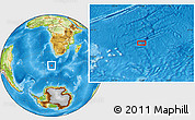 Physical Location Map of the area around 46° 9' 26" S, 13° 40' 30" E