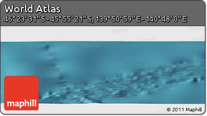 Satellite Panoramic Map of the Area around 46° 9' 26" S, 140° 19' 29" E