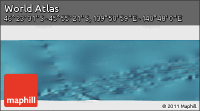 Satellite Panoramic Map of the Area around 46° 9' 26" S, 140° 19' 29" E