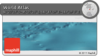Satellite Panoramic Map of the Area around 46° 9' 26" S, 141° 10' 30" E
