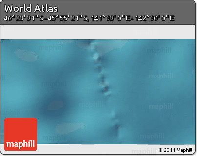 Satellite 3D Map of the Area around 46° 9' 26" S, 142° 1' 30" E