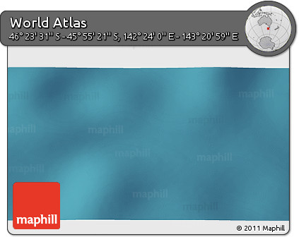 Satellite 3D Map of the Area around 46° 9' 26" S, 142° 52' 30" E