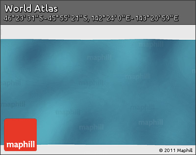 Satellite 3D Map of the Area around 46° 9' 26" S, 142° 52' 30" E