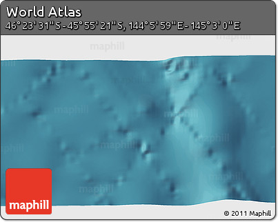 Satellite 3D Map of the Area around 46° 9' 26" S, 144° 34' 29" E