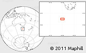 Blank Location Map of the area around 46° 9' 26" S, 144° 34' 29" E