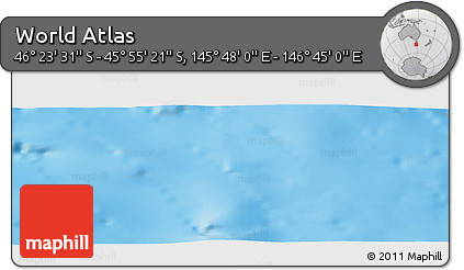 Shaded Relief Panoramic Map of the Area around 46° 9' 26" S, 146° 16' 30" E