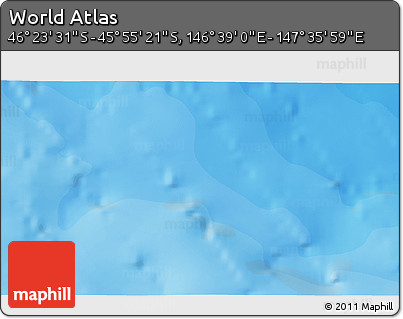 Political 3D Map of the Area around 46° 9' 26" S, 147° 7' 30" E