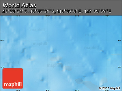 Physical Map of the Area around 46° 9' 26" S, 147° 7' 30" E