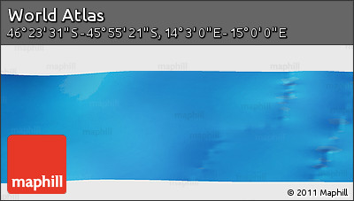 Physical Panoramic Map of the Area around 46° 9' 26" S, 14° 31' 30" E
