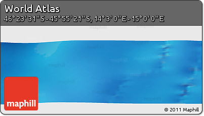 Physical Panoramic Map of the Area around 46° 9' 26" S, 14° 31' 30" E