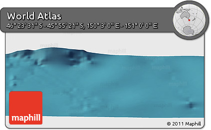 Satellite Panoramic Map of the Area around 46° 9' 26" S, 150° 31' 30" E