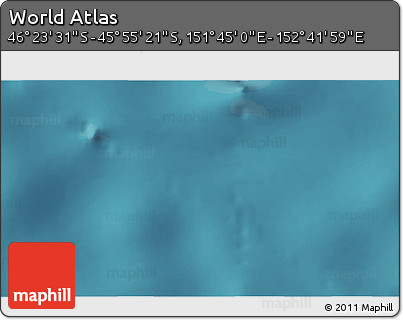 Satellite 3D Map of the Area around 46° 9' 26" S, 152° 13' 29" E