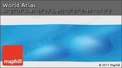 Physical Panoramic Map of the Area around 46° 9' 26" S, 153° 4' 29" E