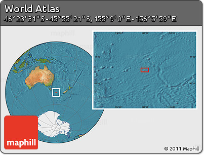 Satellite Location Map of the Area around 46° 9' 26" S, 155° 37' 30" E