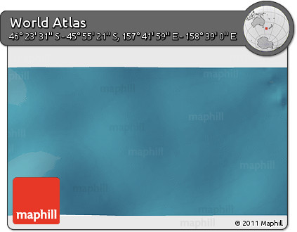 Satellite 3D Map of the Area around 46° 9' 26" S, 158° 10' 30" E