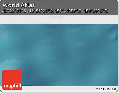 Satellite 3D Map of the Area around 46° 9' 26" S, 158° 10' 30" E