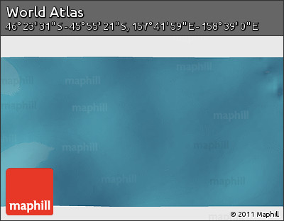 Satellite 3D Map of the Area around 46° 9' 26" S, 158° 10' 30" E