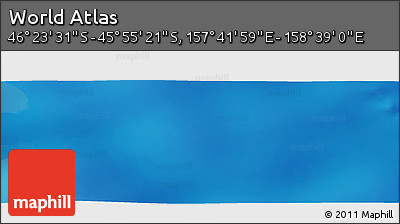 Physical Panoramic Map of the Area around 46° 9' 26" S, 158° 10' 30" E