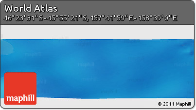 Physical Panoramic Map of the Area around 46° 9' 26" S, 158° 10' 30" E