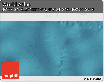 Satellite 3D Map of the Area around 46° 9' 26" S, 159° 52' 30" E