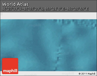Satellite 3D Map of the Area around 46° 9' 26" S, 159° 52' 30" E