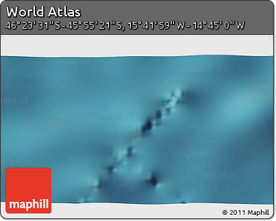 Satellite 3D Map of the Area around 46° 9' 26" S, 15° 13' 29" W