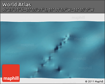 Satellite 3D Map of the Area around 46° 9' 26" S, 15° 13' 29" W