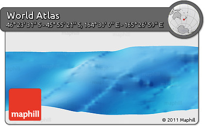 Physical Panoramic Map of the Area around 46° 9' 26" S, 164° 58' 29" E