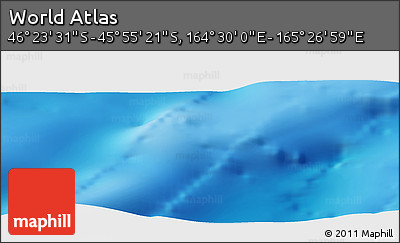 Physical Panoramic Map of the Area around 46° 9' 26" S, 164° 58' 29" E