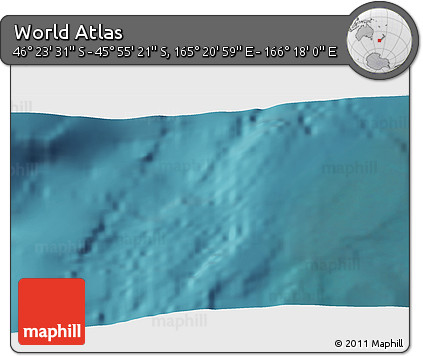 Satellite 3D Map of the Area around 46° 9' 26" S, 165° 49' 29" E