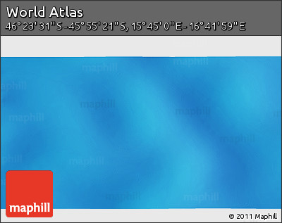 Physical 3D Map of the Area around 46° 9' 26" S, 16° 13' 30" E