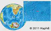 Physical Location Map of the area around 46° 9' 26" S, 16° 13' 30" E