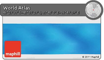 Physical Panoramic Map of the Area around 46° 9' 26" S, 16° 13' 30" E