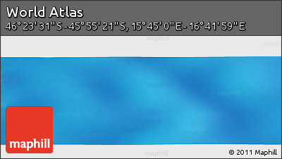 Physical Panoramic Map of the Area around 46° 9' 26" S, 16° 13' 30" E