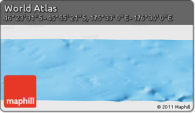 Shaded Relief Panoramic Map of the Area around 46° 9' 26" S, 176° 1' 30" E