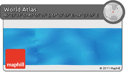 Physical Panoramic Map of the Area around 46° 9' 26" S, 17° 55' 29" E