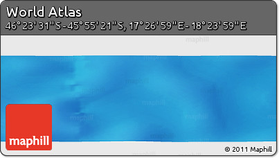 Physical Panoramic Map of the Area around 46° 9' 26" S, 17° 55' 29" E