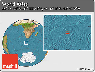 Satellite Location Map of the Area around 46° 9' 26" S, 18° 46' 29" E