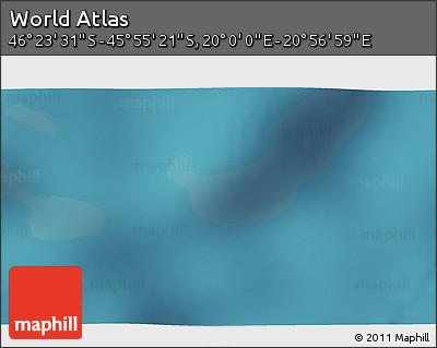 Satellite 3D Map of the Area around 46° 9' 26" S, 20° 28' 30" E