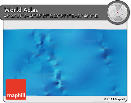 Physical 3D Map of the Area around 46° 9' 26" S, 21° 19' 30" E