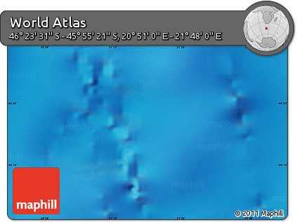 Physical Map of the Area around 46° 9' 26" S, 21° 19' 30" E