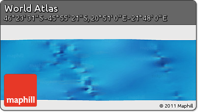 Physical Panoramic Map of the Area around 46° 9' 26" S, 21° 19' 30" E