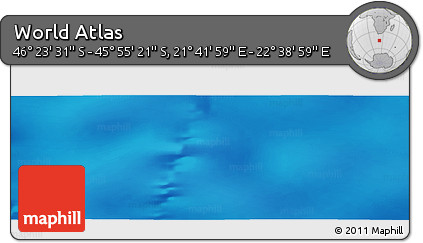 Physical Panoramic Map of the Area around 46° 9' 26" S, 22° 10' 29" E