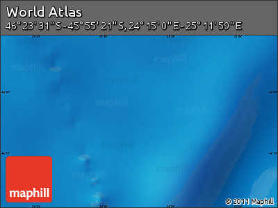 Physical Map of the Area around 46° 9' 26" S, 24° 43' 30" E