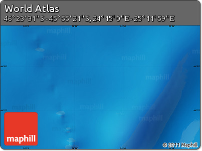 Physical Map of the Area around 46° 9' 26" S, 24° 43' 30" E