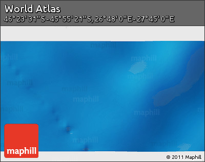 Shaded Relief 3D Map of the Area around 46° 9' 26" S, 27° 16' 29" E