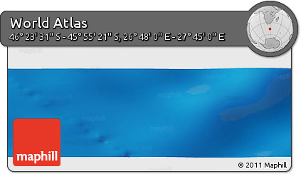 Physical Panoramic Map of the Area around 46° 9' 26" S, 27° 16' 29" E